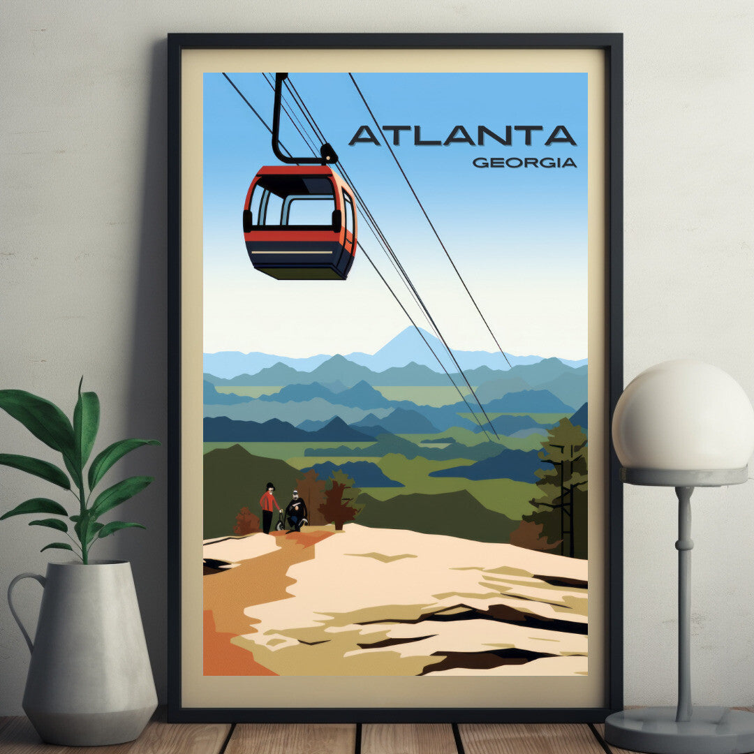 Atlanta Stone Mountain Park Wall Art Poster Print | Atlanta Georgia Travel Poster | Home Decor