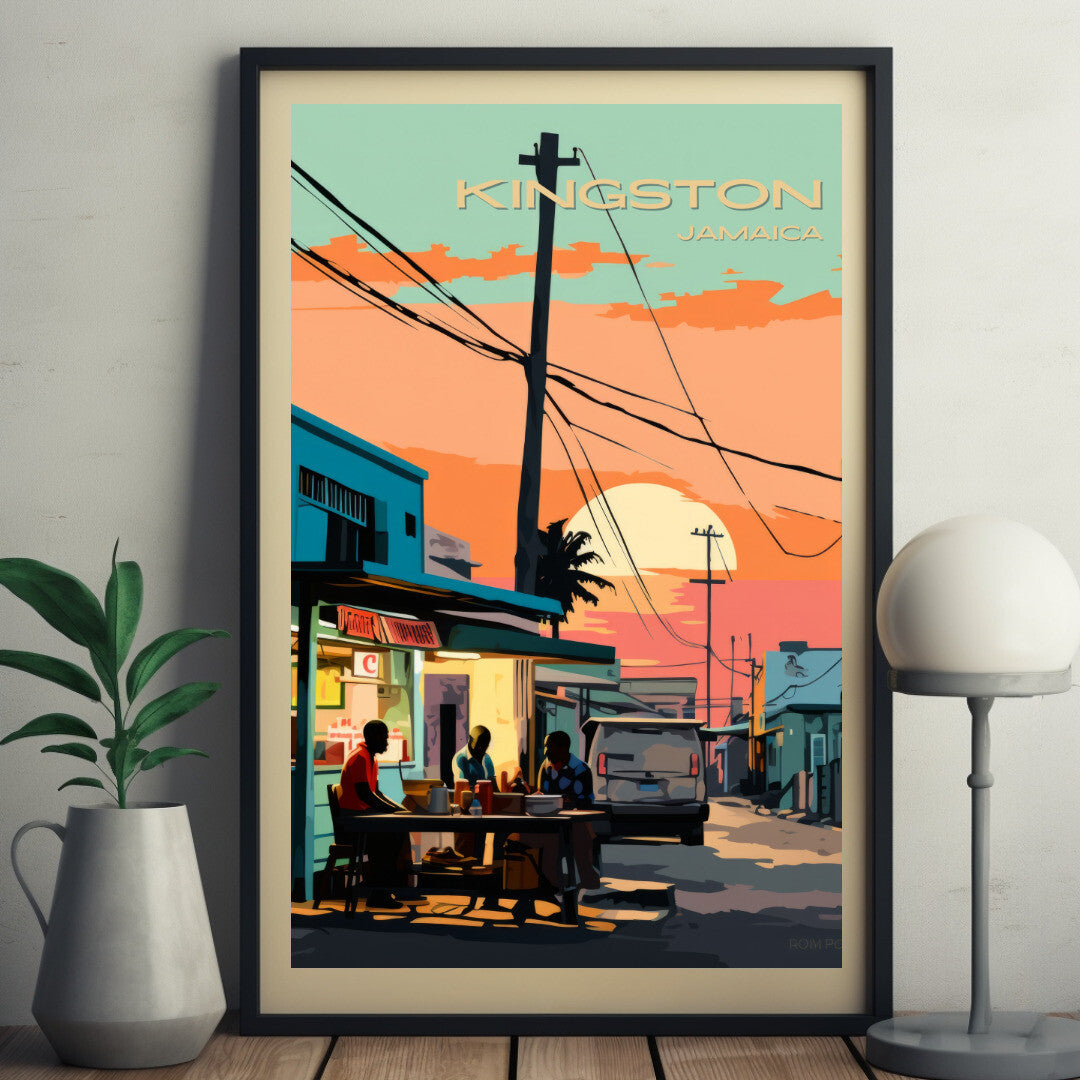 Kingston Streetside Bar Wall Art Poster Print | Kingston St Andrew Travel Poster | Home Decor