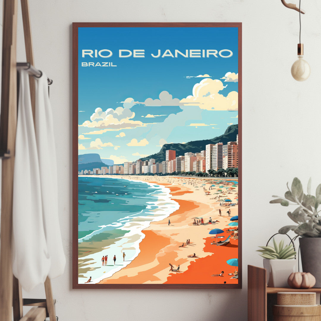 Rio Copacabana Beach Wall Art Poster Print | Rio Rio de Janeiro Travel Poster | Home Decor