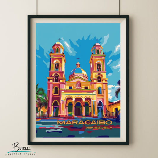 Maracaibo Basilica de la Chinita Wall Art Poster Print | Maracaibo Zulia Travel Poster | Home Decor