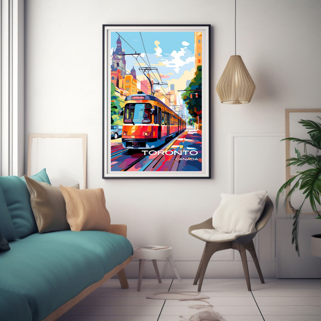 Toronto Streetcar Wall Art Poster Print | Toronto Ontario Travel Poster | Home Decor