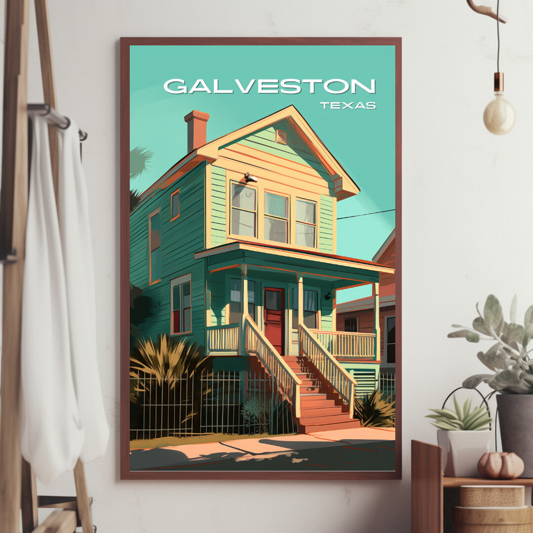Galveston Local Home Wall Art Poster Print | Galveston Texas Travel Poster | Home Decor
