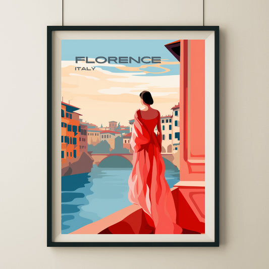 Florence Ponte Vecchio Wall Art Poster Print | Florence Tuscany Travel Poster | Home Decor