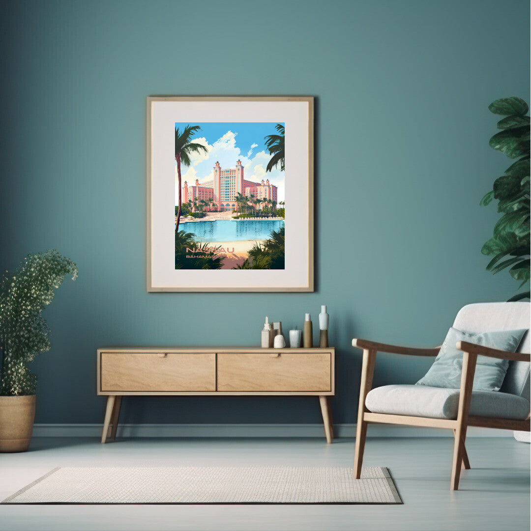 Nassau Atlantis Paradise Island Resort Wall Art Poster Print | Nassau New Providence Travel Poster | Home Decor