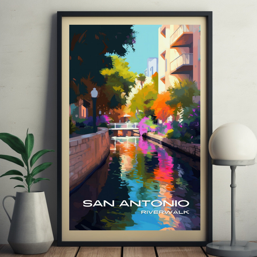 San Antonio Riverwalk Wall Art Poster Print | San Antonio Texas Travel Poster | Home Decor