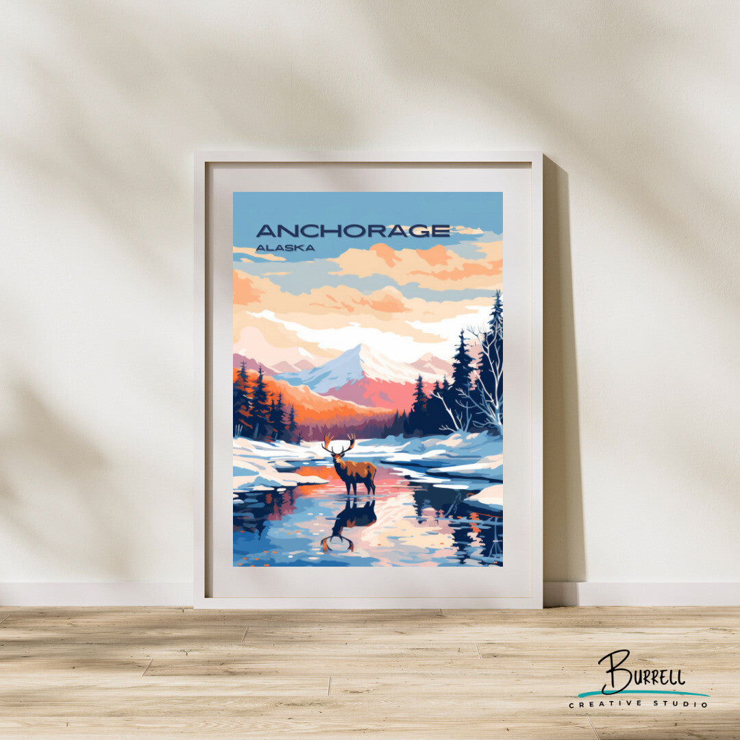 Anchorage Scenery Wall Art Poster Print | Anchorage Alaska Travel Poster | Home Decor