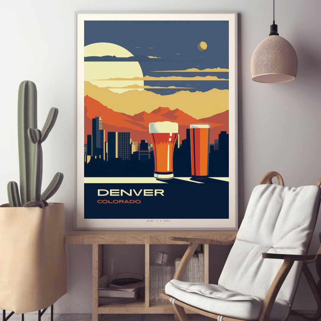 Denver Beer Brewery Capital Wall Art Poster Print | Denver Colorado Travel Poster | Home Decor