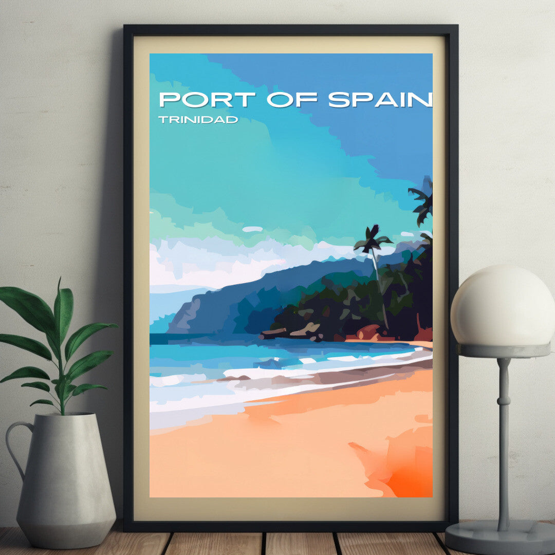 Port of Spain Maracas Beach Wall Art Poster Print | Port of Spain Port of Spain Region Travel Poster | Home Decor