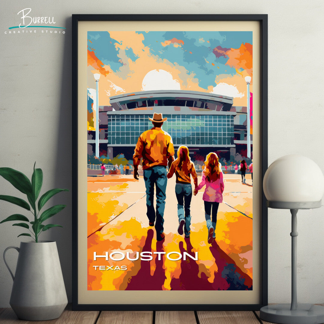 Houston Rodeo Wall Art Poster Print | Houston Texas Travel Poster | Home Decor