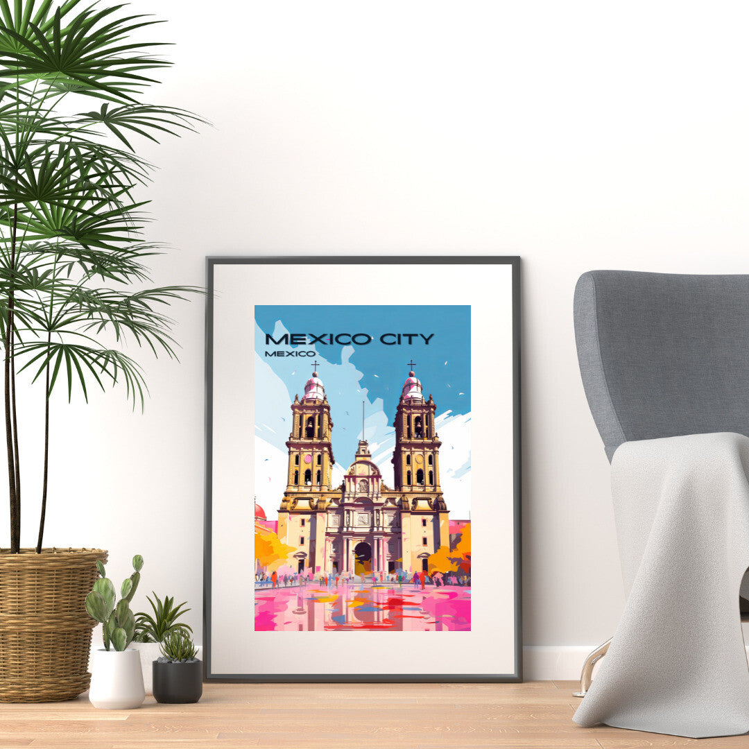 Mexico City Metropolitan Cathedral Wall Art Poster Print | Mexico City Ciudad de Mexico Travel Poster | Home Decor