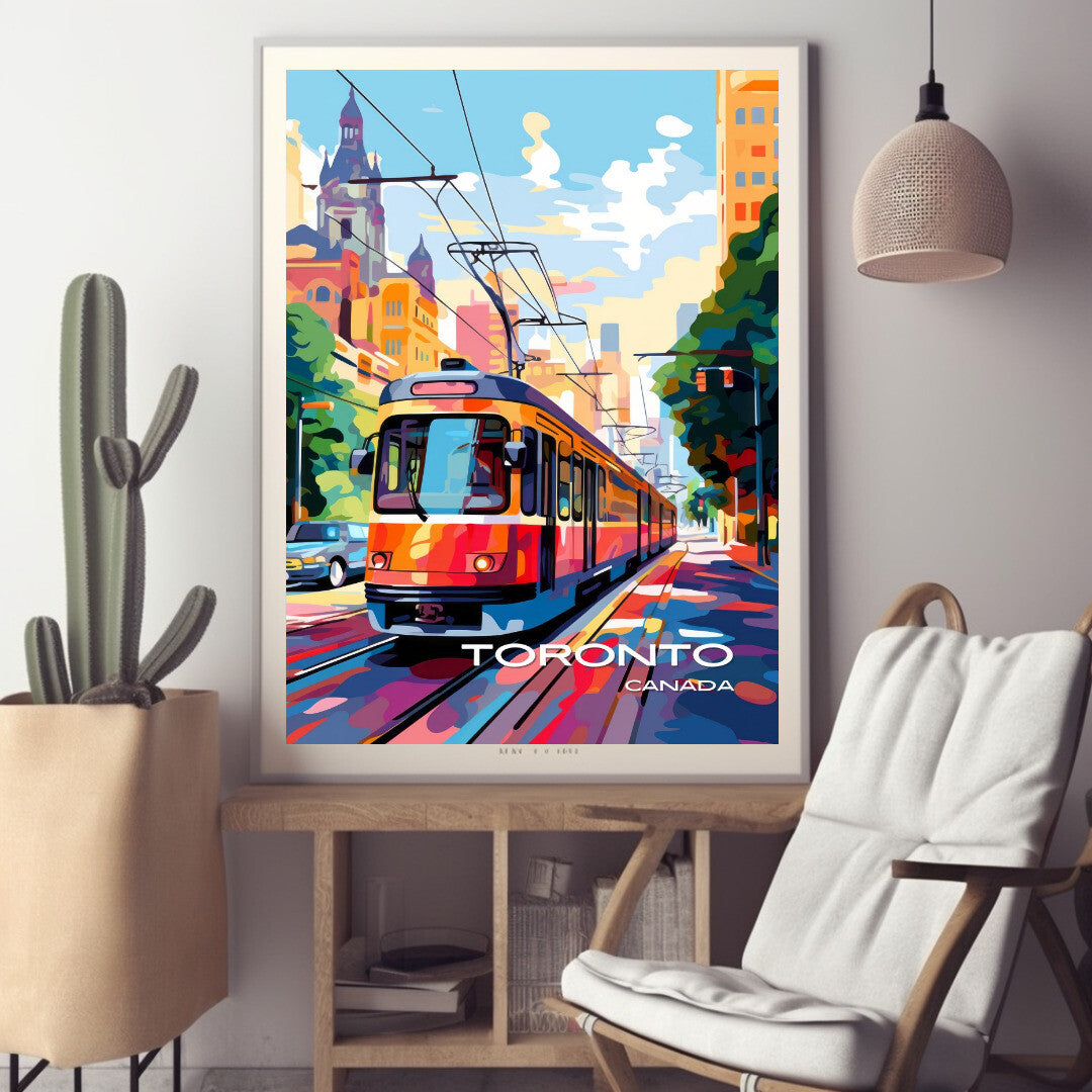 Toronto Streetcar Wall Art Poster Print | Toronto Ontario Travel Poster | Home Decor