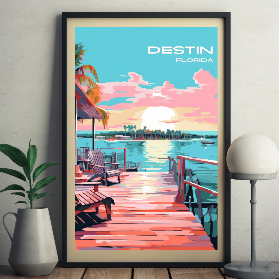 Destin Ocean View Wall Art Poster Print | Destin Florida Travel Poster | Home Decor