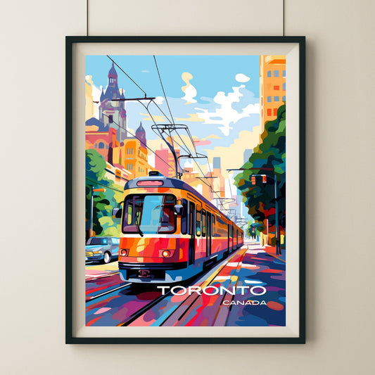 Toronto Streetcar Wall Art Poster Print | Toronto Ontario Travel Poster | Home Decor