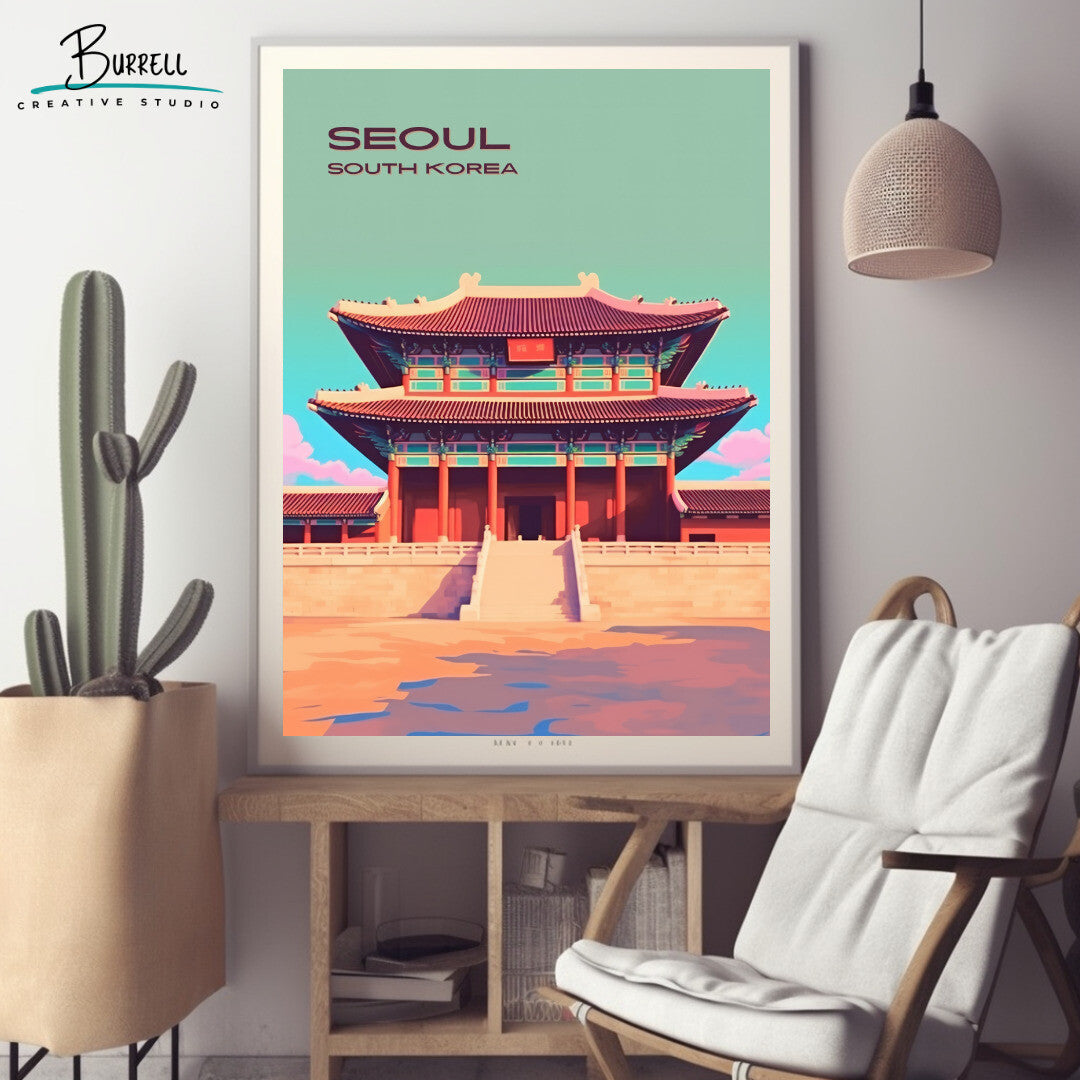 Seoul Gyeongbokgung Palace Wall Art Poster Print | Seoul Seoul Province Travel Poster | Home Decor