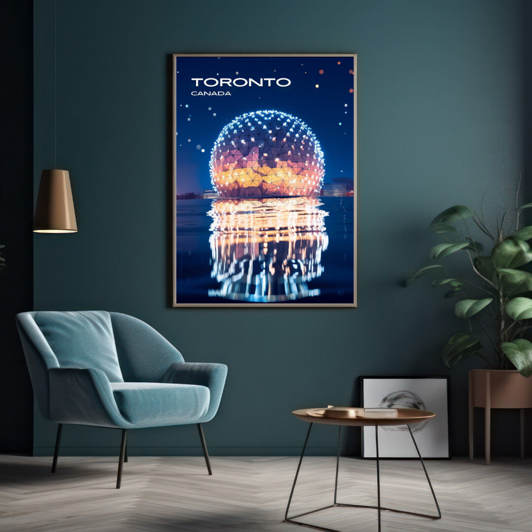 Toronto Cinesphere Wall Art Poster Print | Toronto Ontario Travel Poster | Home Decor