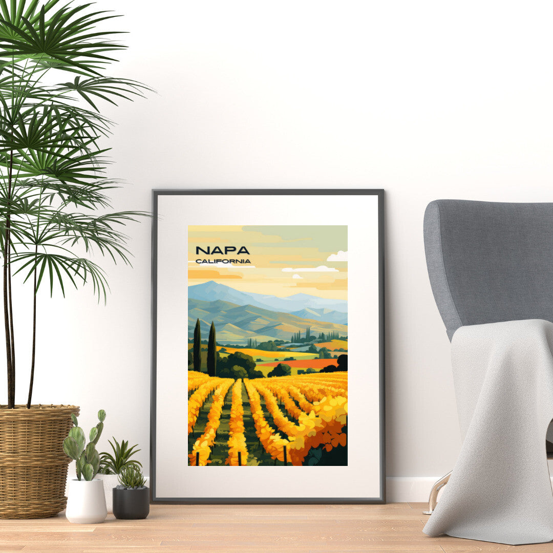 Napa Valley Wall Art Poster Print | Napa California Travel Poster | Home Decor