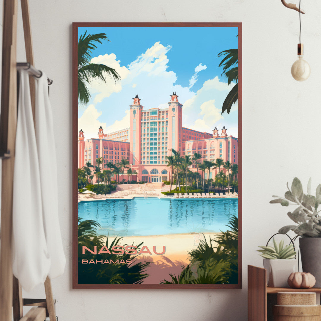 Nassau Atlantis Paradise Island Resort Wall Art Poster Print | Nassau New Providence Travel Poster | Home Decor