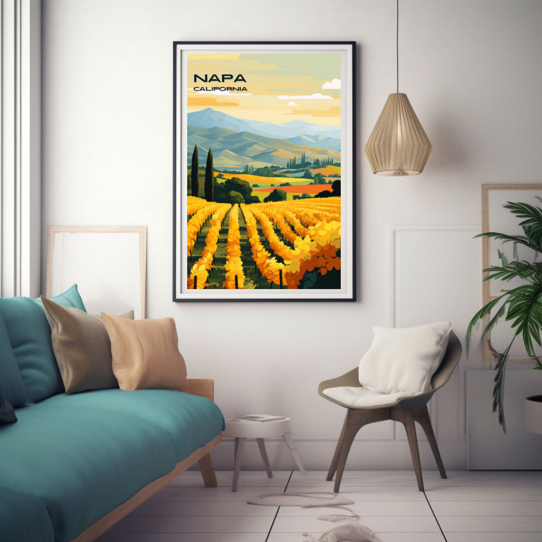 Napa Valley Wall Art Poster Print | Napa California Travel Poster | Home Decor