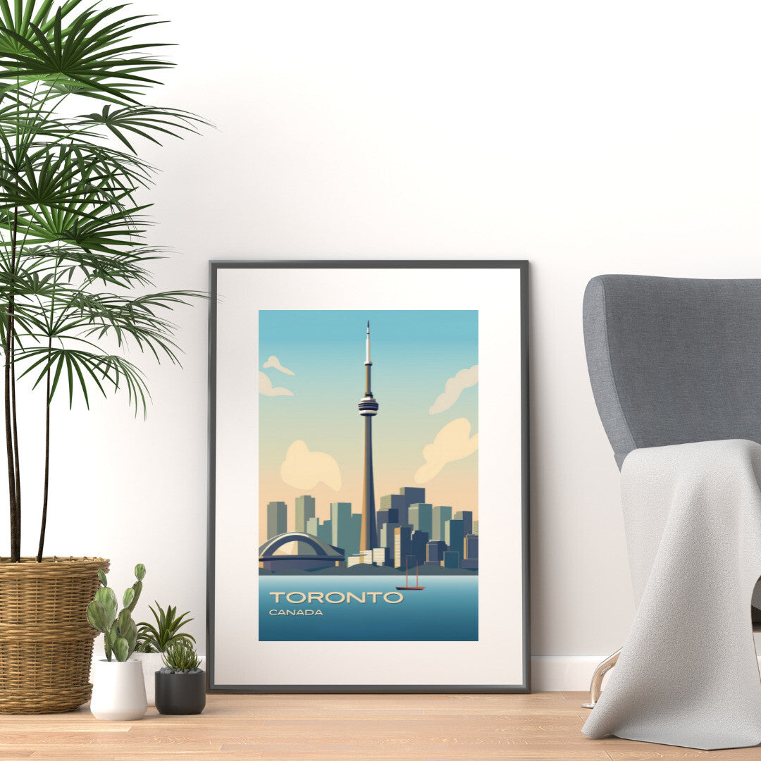 Toronto CN Tower Wall Art Poster Print | Toronto Ontario Travel Poster | Home Decor