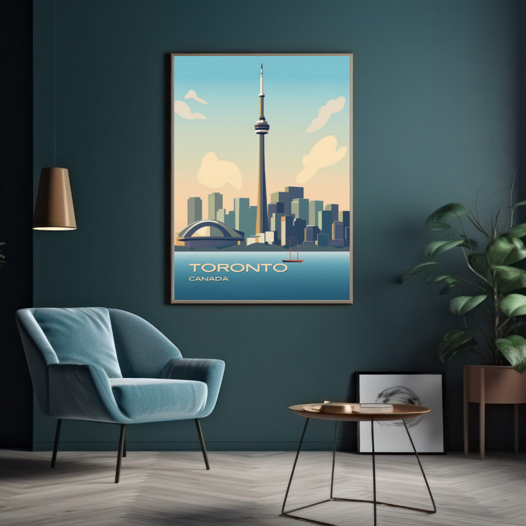 Toronto CN Tower Wall Art Poster Print | Toronto Ontario Travel Poster | Home Decor