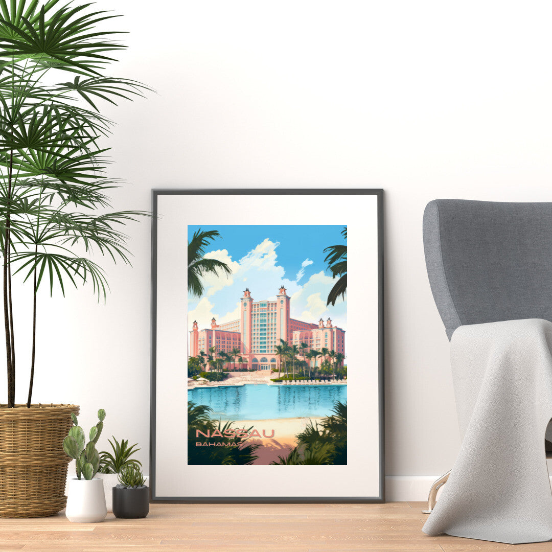 Nassau Atlantis Paradise Island Resort Wall Art Poster Print | Nassau New Providence Travel Poster | Home Decor